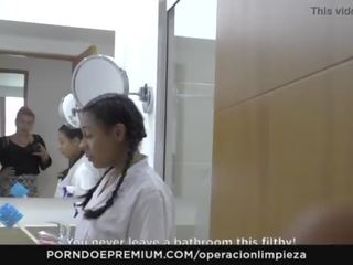 Operacion limpieza - colombiano cameriera sedotto e scopata difficile da employer