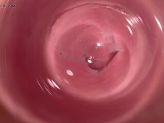 The hottest pussy spreading and internal camera in Mia's creamy vagina