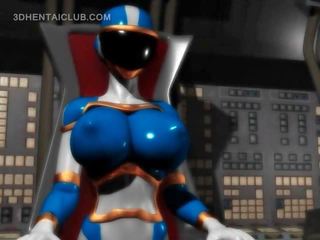 Velika boobed animirano junak elite splendid v ozko kostum