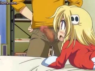 Hor anime blondinka takes big phallus