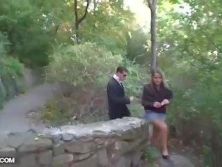 Outdoor xxx clip scene with a blonde